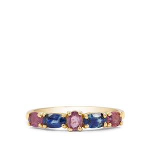 1.40ct Madagascan Blue & Pink Sapphire 9K Gold Ring 