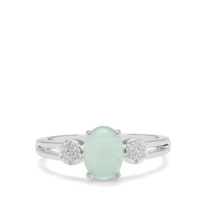 Gem-Jelly™ Aquaprase™ & White Sapphire Sterling Silver Ring ATGW 1.25cts