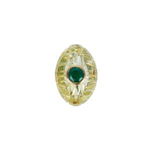 Heliodor Gemstone Set with Emerald 7.29cts