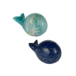 Gem Auras Large Carved Whale Gemstone   - Available in Amazonite or Lapis Lazuli 