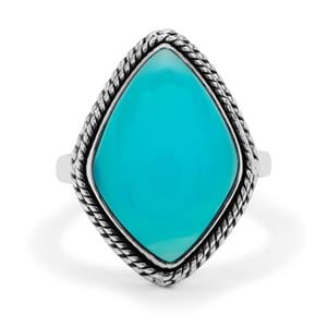 Aqua Chalcedony Ring in Sterling Silver 9cts