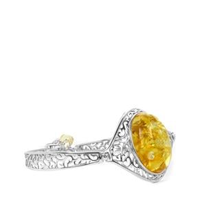 Baltic Champagne Amber Sterling Silver Bracelet (24.50 x 18mm)