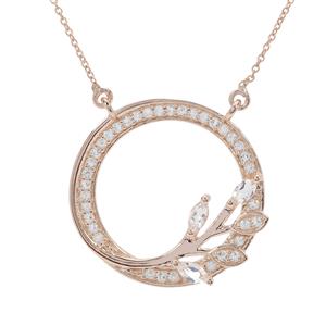 White Topaz Necklace in Rose Gold Plated Sterling Silver 0.90ct