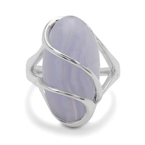12.08ct Blue Lace Agate Sterling Silver Ring