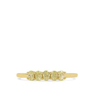 1/2ct Natural Yellow Diamonds 9K Gold Ring