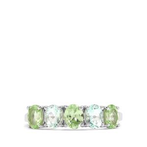 Aquaiba™ Beryl & Kijani Garnet 9K White Gold Ring ATGW 1.70cts