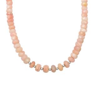 123cts Pink Opal Sterling Silver Necklace 