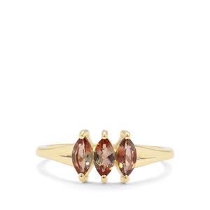 0.67ct Sopa Andalusite 9K Gold Ring 