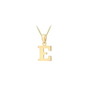 Letter 'E' Pendant in 9K Gold