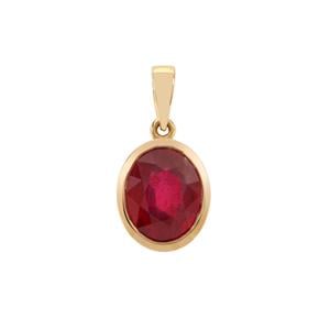 3.90cts Bemainty Ruby 9K Gold Pendant (F)