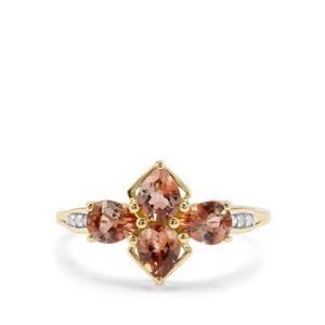 Sopa Andalusite & Diamond 9K Gold Ring ATGW 1.30cts