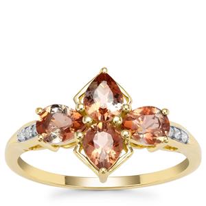 Sopa Andalusite Ring with Diamond in 9K Gold 1.30cts