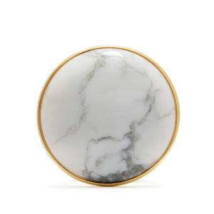 48.22cts White Howlite Gold Tone Sterling Silver Ring 