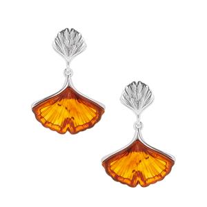 Baltic Cognac Amber Earrings in Sterling Silver (21x13.50)