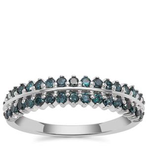 Blue Diamond Ring in Sterling Silver 0.61ct