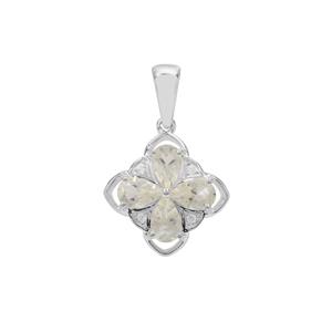 Champagne Serenite Pendant with White Zircon in Sterling Silver 1.80cts