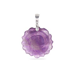 'The Rose of Bahia' Amethyst Sterling Silver Pendant 24.14cts