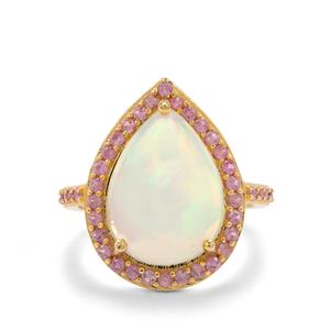 Ethiopian Opal & Pink Sapphire 9K Gold Ring ATGW 5.10cts