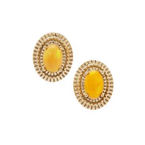 0.65ct Ethiopian Dark Opal 9K Gold Earrings