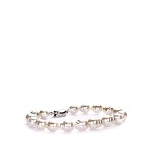 South Sea Cultured Pearl Sterling Silver Bracelet (8x7mm)