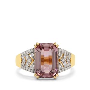 Pink Diaspore & Diamond 18K Gold Arthur Ivy Ring MTGW 4.69cts
