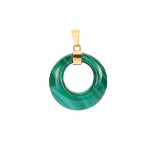 Malachite Pendant in Gold Tone Sterling Silver 32cts