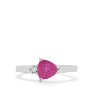 Ilakaka Hot Pink Sapphire & White Zircon Sterling Silver Ring ATGW 1.70cts (F)
