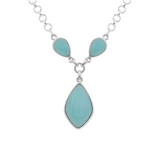 20.50ct Aqua Chalcedony Sterling Silver Aryonna Necklace