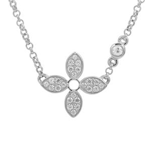 'Blossom' White Zircon Sterling Silver Necklace  