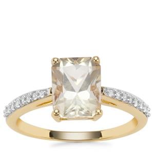 Serenite Ring with White Zircon in 9K Gold 2.21cts