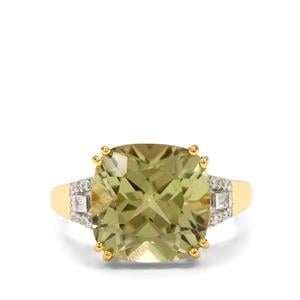 Csarite® & Diamond 18K Gold Lorique Ring MTGW 8.97cts