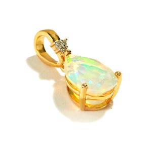 Opal & Diamond 9K Gold Pendant