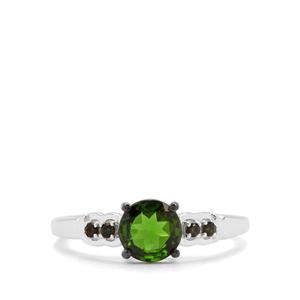 Chrome Diopside & Green Tourmaline Sterling Silver Ring ATGW 1.06cts