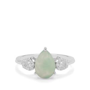 Gem-Jelly™ Aquaprase™ Ring with White Zircon in Sterling Silver 1.89cts