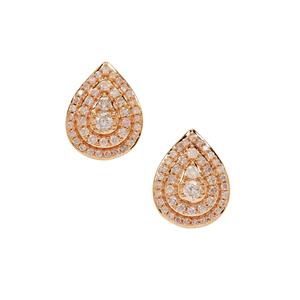1/2ct Natural Pink Diamonds 9K Rose Gold Earrings