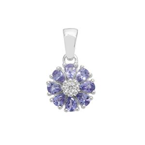 Tanzanite Pendant with White Zircon in Sterling Silver 1.35cts