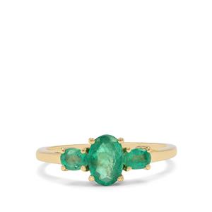 1ct Kafubu Emerald 9K Gold Ring 