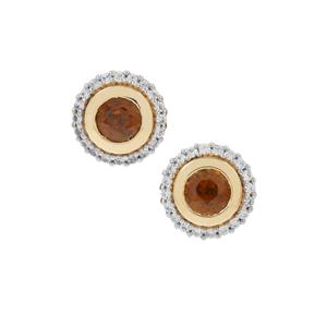 Morafeno Titanite & White Zircon 9K Gold Earrings ATGW 2.05cts