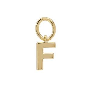 Molte F Letter in Gold Plated Sterling Silver