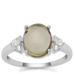 Menderes Diaspore Ring with White Zircon in Sterling Silver 3.02cts