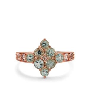 Aquaiba™ Beryl & Cherry Blossom™ Morganite 9K Rose Gold Ring ATGW 1.15cts