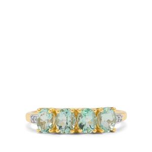 Aquaiba™ Beryl & Diamond 9K Gold Ring ATGW 1.20cts