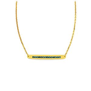 1.11ct London Blue Topaz Gold Vermeil Bridge Necklace