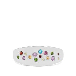 ‘The Rainbow Set' Kaleidoscope Gemstone Ring in Sterling Silver 0.20ct