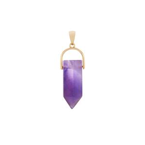 24ct Banded Amethyst Gold Tone Sterling Silver Pendant