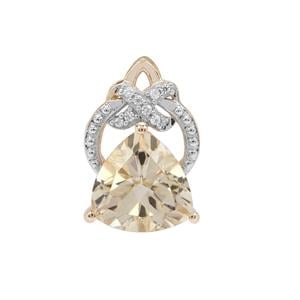 Serenite Pendant with White Zircon in 9K Gold 2.97cts