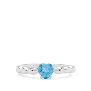 0.86ct Swiss Blue Topaz Sterling Silver Ring