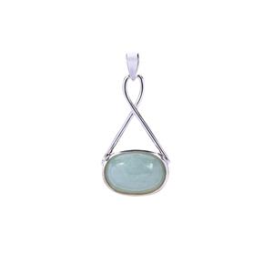 8.71ct Moss-in-Snow Jade Sterling Silver Pendant 
