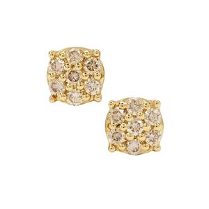 1/4ct Champagne Argyle Diamonds 9K Gold Earrings