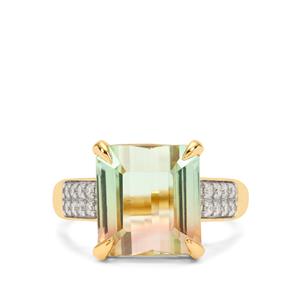 Bi Colour Tourmaline & Diamond 18K Gold Lorique Ring MTGW 9.26cts